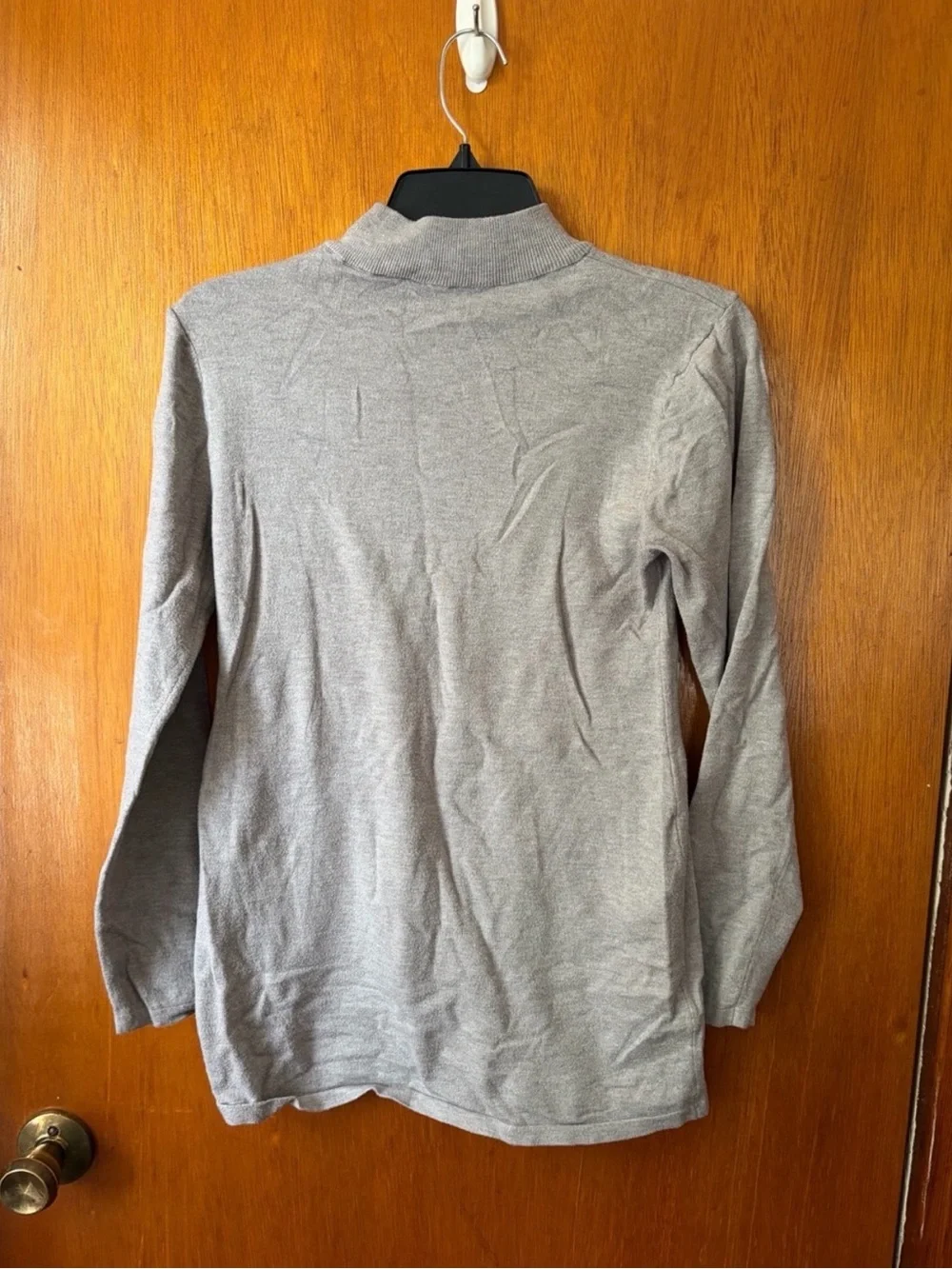 Light Gray Mock Neck Long-Sleeve Women's Top